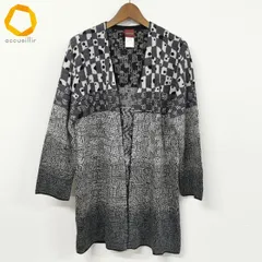 #wnc ケンゾー KENZO カーディガン ニット 長袖 ロング ヴィンテージ L グレー 黒 白 レディース [969829]のサムネイル