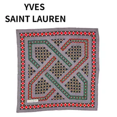 YVES SAINT LAURENT スカーフ 総柄 大判 ヴィンテージ