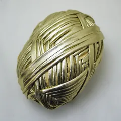 裂き布 ゴールド Tシャツヤーン ラメタイプ 100g【KN】 バッグ 帽子 毛糸 編み物 超 極太