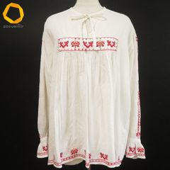 東欧 ヴィンテージ 手刺繍 フォークロア リネンシャツ スモック - メルカリ