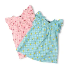 moujonjon フルーツチェック柄ワンピース　m46309