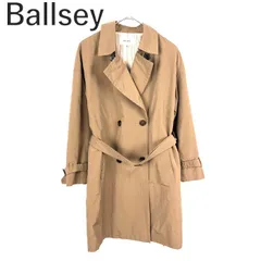ボールジィ BALLSEY トレンチコート スプリングコート 薄手 ダブルボタン ベルト付き キャメル