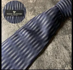 MARIO VALENTINO ネイビー パープル シルク ネクタイ[MSE564]