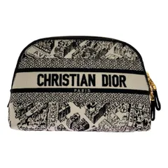 【新品】  Christian Dior / クリスチャンディオール | ディオール プラン ドゥ パリ ポーチ | ブラック/ホワイト | レディース