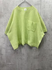 6(ROKU) ロク ビューティー＆ユース ユナイテッドアローズ 麻混 ショートワイドニットプルオーバー 半袖 グリーン  ■◆ レディース