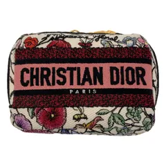 【新品】  Christian Dior / クリスチャンディオール | Florilegio / エンブロイダリー ミニポーチ | ピンク/ホワイト/ブラック