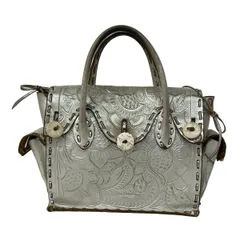 Carving Tribes(カービングトライブス) ハンドバッグ - シルバー 型押し加工 レザー