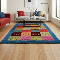 希少】ギャッベ天然草木染め、風景デザイン、大塚家具 - メルカリ