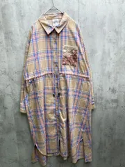 scolar スカラー チェック シャツ ワンピース sizeM/ベージュ ■◇ レディース