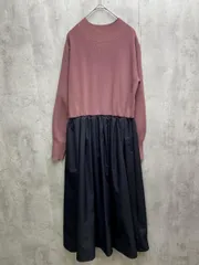 OPAQUE.CLIP オペークドットクリップ ニット ドッキング ワンピース size38/M/えんじｘ黒 ■◇ レディース