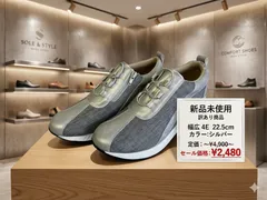 【新品訳あり】幅広4E 22.5cm シルバースニーカー ウォーキング 厚底