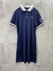 Callaway キャロウェイ ドット ポロシャツ ワンピース sizeL/ネイビー ■◆ レディース