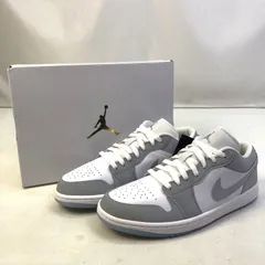 01w-6196 ナイキ NIKE 26.5cm UK7 EU41 WMNS AIR JORDAN 1 LOW wolf dc0774-105 ナイキ ウィメンズ エアジョーダン 1 ロー レディース スニーカー AJI ホワイト ウルフグレー 靴 中古品】