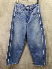 AZUL BY MOUSSY アズールバイマウジー カーブフリンジデニム パンツ カットオフ sizeS/青  ■■ レディース