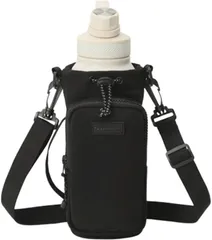 NASSIA ペットボトルホルダー 水筒カバー 水筒ケース 水筒ホルダー ショルダー ストラップ 肩掛け (ブラック)