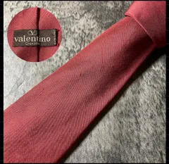 Valentino Vintage レッド シルク ネクタイ[MSE570]