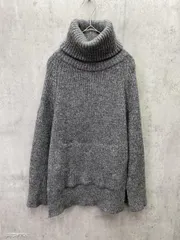 YAECA ヤエカ ウール タートルネック ニット ポンチョ 日本製 sizeS/グレー ◆■◎レディース