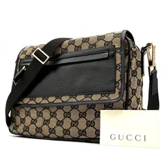 【極美品】GUCCI グッチ GGキャンバス メッセンジャーバッグ ショルダーバッグ 斜め掛け レザー ブラック 黒 メンズ レディース ユニセックス 通勤 通学 旅行 鞄 カジュアル フォーマル