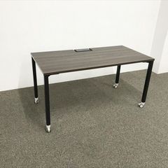 オカムラ 平机 要組立 作業テーブル アプションフリー2 引出し無 キャスター付 W1400 D700 ブラウン