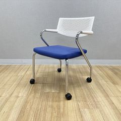 Vitra ヴィトラ スタッキングチェア 肘付 ビザロール2 キャスター付 ミーティングチェア  ブルー