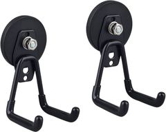 NASSIA マグネットフック 大型 耐荷重タイプ 壁掛け 工具収納 ガレージ・倉庫・作業場用 吊り下げ収納 2個セット (ブラック,  MEDIUM L ORANGE)