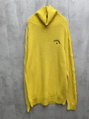 新品 Callaway キャロウェイ C23218103 ゴルフウェア 長袖 吸湿発熱 アラン風タートルネック ニット セーター sizeXL/イエロー ◆■◎メンズ