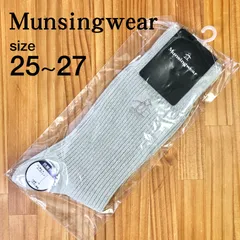 【新品】Munsingwear マンシングウェア　メンズ ワンポイントリブソックス ライトグレー （25〜27cm）
