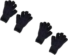 NASSIA 洗車用グローブ マイクロファイバー 両面仕様 拭き取り 手洗い ほこり・水滴除去 バイク 4枚セット (ブラック,  ミディアム)