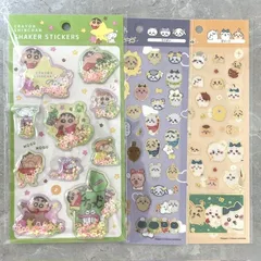 クレヨンしんちゃん　シェイカーステッカーズ　チョコビといっしょ　ちいかわ　ゴールドクリアシール　3種セット