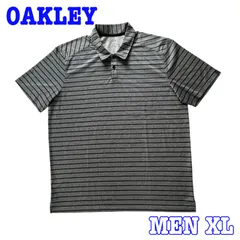 OAKLEY オークリー 半袖 ロゴプリント ボーダー柄 速乾性 ストレッチ ポロシャツ US-XL