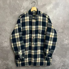 00s ST.JOHN'S BAY フランネルシャツジャケット ネイビー系 サイズL