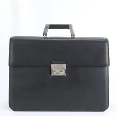 美品 サルヴァトーレフェラガモ レザー ビジネス バッグ 書類鞄 ブリーフケース トート 通勤 ブラック 黒 A4 メンズ RRE DO8-2【中古】