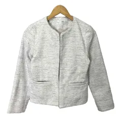 グラシア GLACIER ノーカラージャケット フォーマル ラメ 673-41-2867 S ホワイト