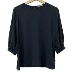 theory luxe(セオリーリュクス) 七分袖シャツブラウス サイズ038 M レディース美品  - ダークネイビー シースルー/プルオーバー