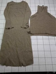 ◇ Θ マイストラーダ Mystrada ニットワンピース＆ベストセット ベージュ系 F レディース E  【1603020008637】