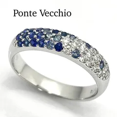 Ponte Vecchio / ポンテヴェキオ　エテルノ ピッコリーニ サファイア ダイヤリング　ミルティッロ　K18WG　サファイア 0.30ct　ダイヤ 0.16ct　9号