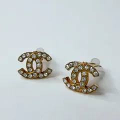 CHANEL シャネル ココマーク ラインストーン イヤリング ゴールド CCロゴ ヴィンテージ