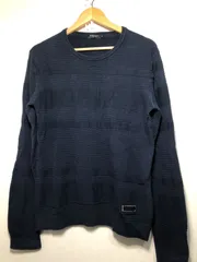 803031 BLACK LABEL CRESTBRIDGE コットン ニット M ネイビー ボーダー セーター ブラックレーベルクレストブリッジ