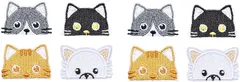 NASSIA ワッペン 猫 刺繍パッチ 8枚 かわいい アイロンで簡単接着 洋服 バッグ 帽子 DIY用 ハンドメイド リメイクに最適 手芸用 (ネコ)