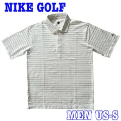 NIKE GOLF ナイキゴルフ 半袖 ロゴ刺繍 ボーダー柄 速乾性 ストレッチ ポロシャツ US-S