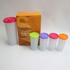 【B級品】【TM_271】Tupperware タッパーウェア Cool-Line Fiesta Gift クールライン フィエスタギフト 蓋付きコップ ピッチャー 麦茶ポット