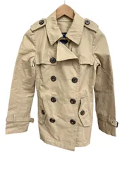  BURBERRY LONDON BLUE LABEL バーバリー　ブルーレーベル　トレンチコート　ハーフ　ベージュ　レディース　サイズ36 S相当【CC10】