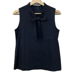 theory luxe(セオリーリュクス) ノースリーブシャツブラウス サイズ38 M レディース美品  - ダークネイビー リボン/プルオーバー