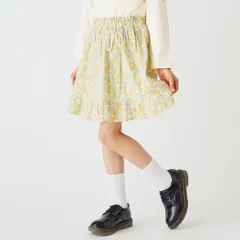 [ハナイエロー]子供服 スカッツ 総柄ふんわりスカッツ 女の子 子供服 こども服 キッズ スカート ボトム  90 100 110 120 130 140 evercloset ever closet エバクロ エバークローゼット