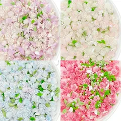 NASSIA 花 アクリル樹脂パーツ 4色約200個セット 樹脂製 バラ 立体的 オシャレ 小物 アクセサリー 飾り物 (バラ,  4mm - 10mm)