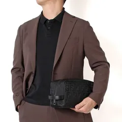 26SSモデル フェンディ FENDI FF ポーチ ミディアム BEAUTY LAGE NYLON JACQUARD FF【ブラック】 7N0141 AVC6 F1USQ/【2026SS】m-bag