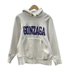 チャンピオン Champion REVERSE WEAVE リバースウィーブ 80's ヴィンテージ トリコタグ ラバー カレッジ GONZAGA 白 パーカ プリント ホワイト Sサイズ 104MT-2874