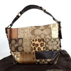 COACH コーチ パッチワーク セミショルダーバッグ ハンドバッグ レザー キャンバス スエード 20-290(6)
