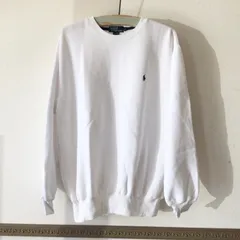 ●2165 【90s】POLO RALPH LAUREN ポロラルフローレン スウェット トレーナー サイズM コットン ホワイト 中国製