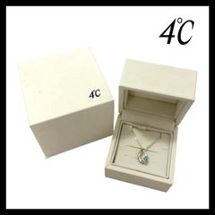 M【4℃】アクアマリン ネックレス SILVER/シルバー 総重量約3.1g ドロップモチーフ 雫型 ライトブルー/水色 ペンダント ヨンドシー (63976OY1a)